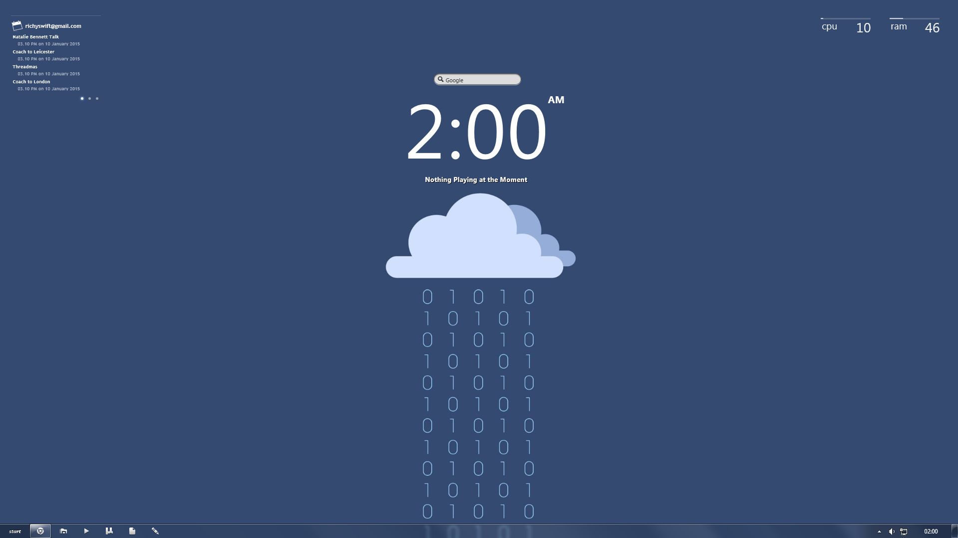 The Binary Rain Desktop