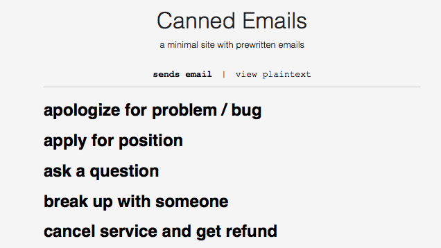 Canned Emails Suggests Templates For Common Email Responses