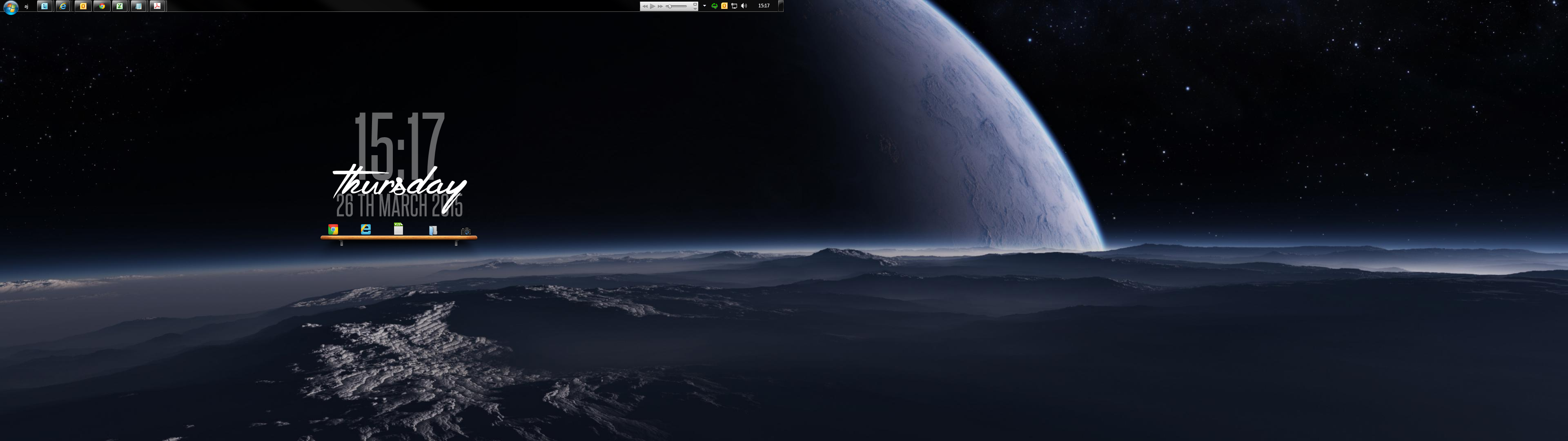 The Lunar Outpost Dual-Monitor Desktop