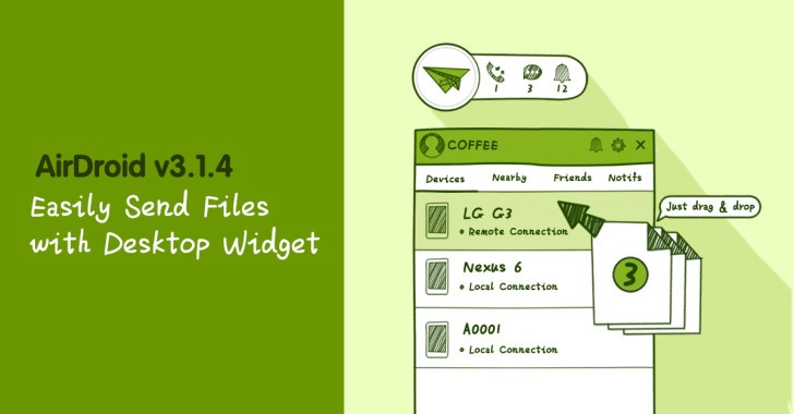 AirDroid Adds A Desktop Widget, Right-Click Menu To Quickly Share Files