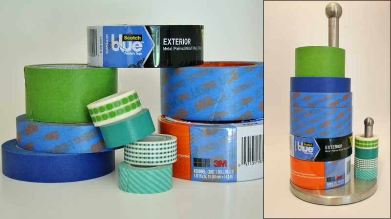Organise Rolls Of Tape With A Paper Towel Holder