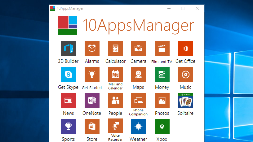 10AppsManager Uninstalls Or Reinstalls Default Windows 10 Apps