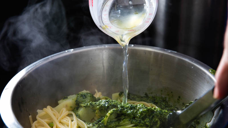 Add A Little Pasta Water To Pesto For An Incredible, Herbaceous Pasta Sauce