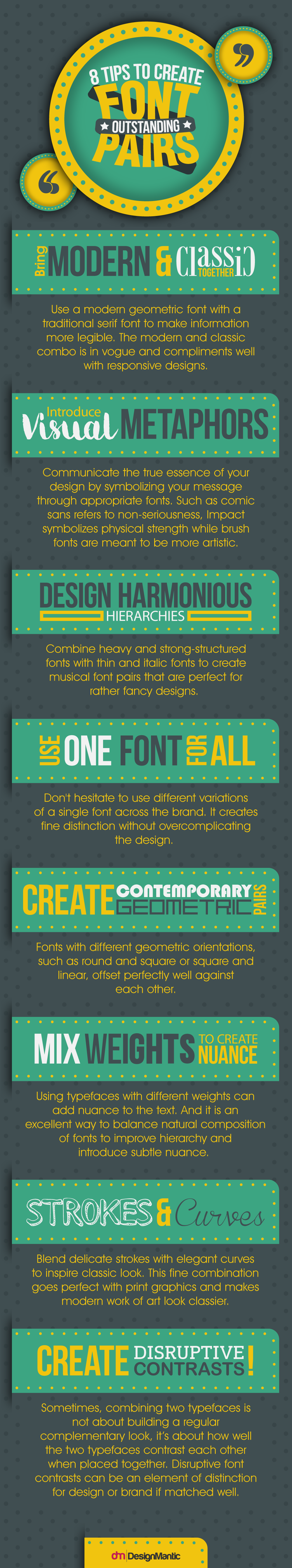 8 Ways To Pair Fonts For Better Designs [Infographic]