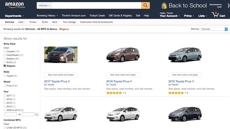 Amazon Vehicles Is A Massive Database For Researching And Comparing Cars