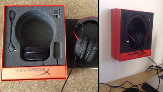 Use The Box Your Headphones Came In As A Wall Mount With Space For Accessories