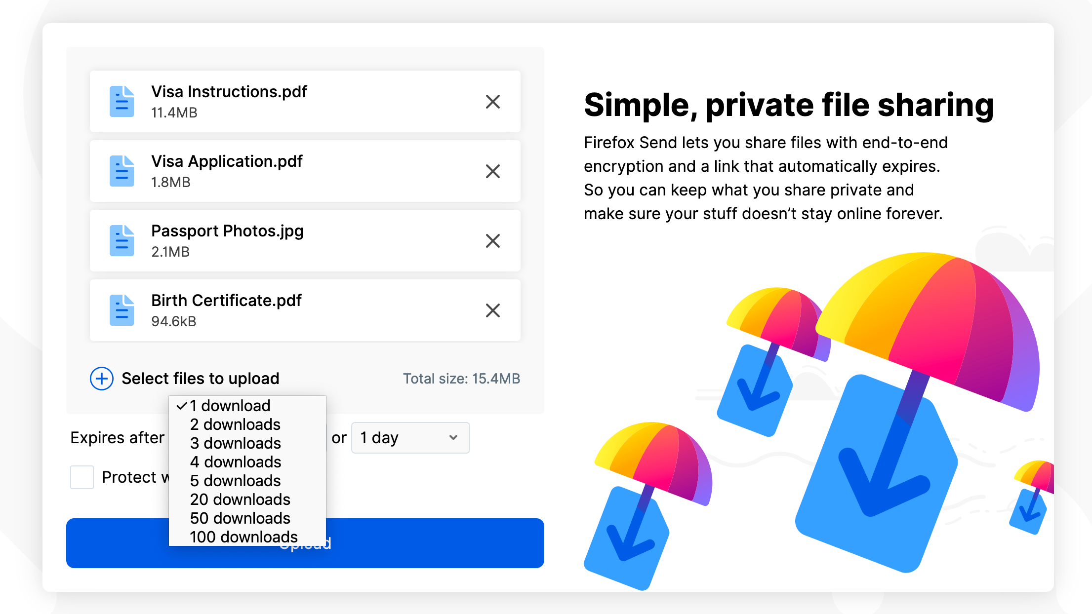 Share Up To 2.5GB Of Files At Once (For Free) With Firefox Send