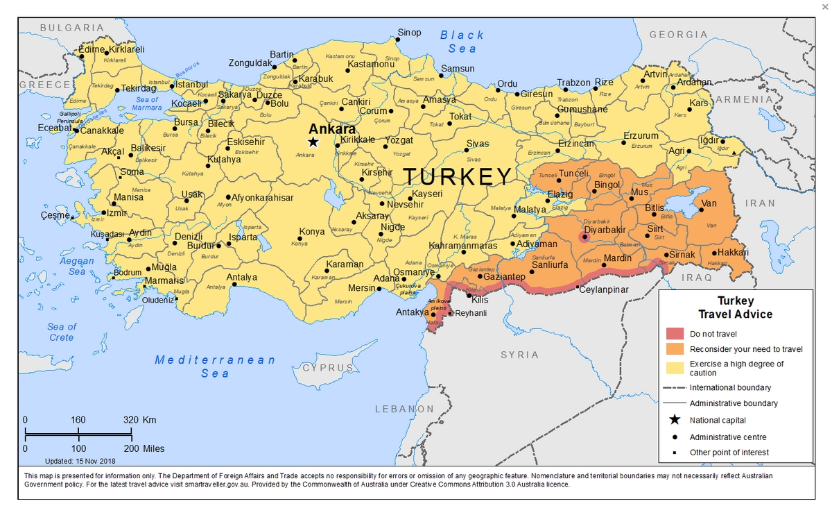mfa travel advisory turkey