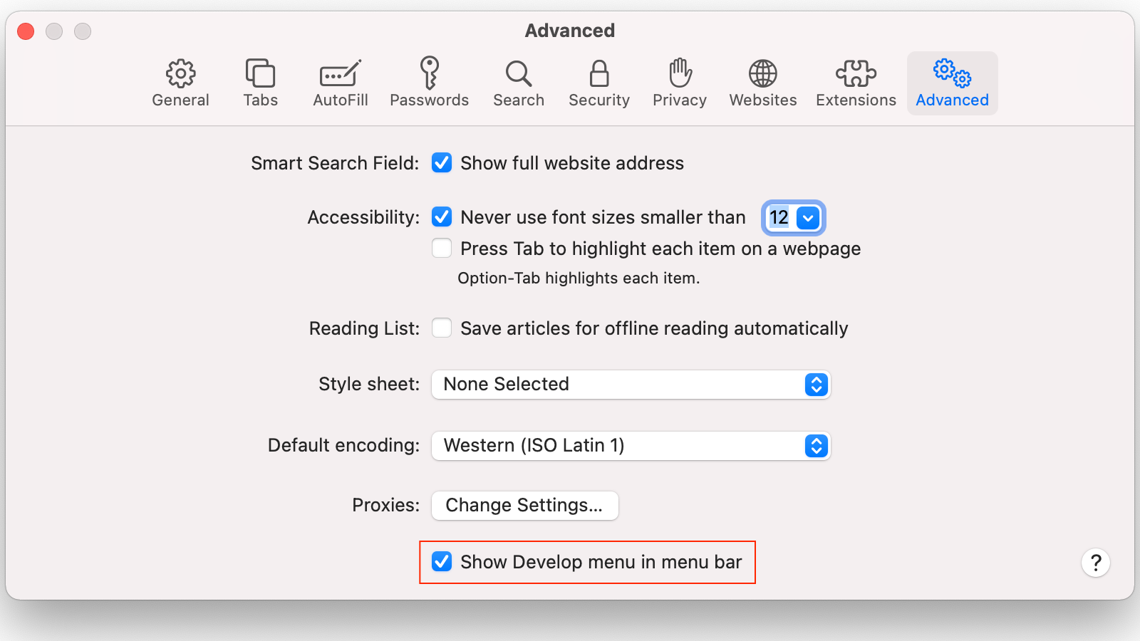 safari browser settings location